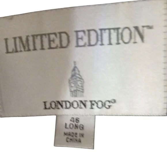 London Fog -Limited Edition Tan Trench Coat, Removable Liner Inc., Pockets, 46L - Picture 12 of 14